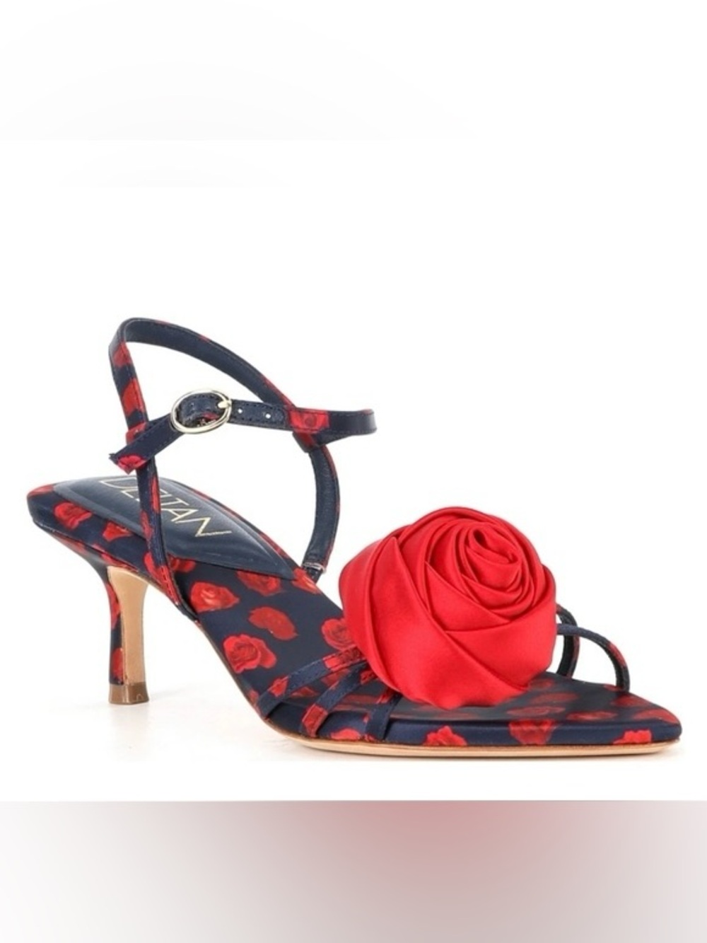 Deltan flower Strappy Satin Sandal